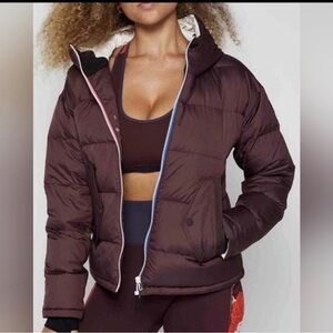 FOURLAPS Cover Down Jacket Fudge Brown Sz S NWT Warm Hooded Puffer Jacket Coat